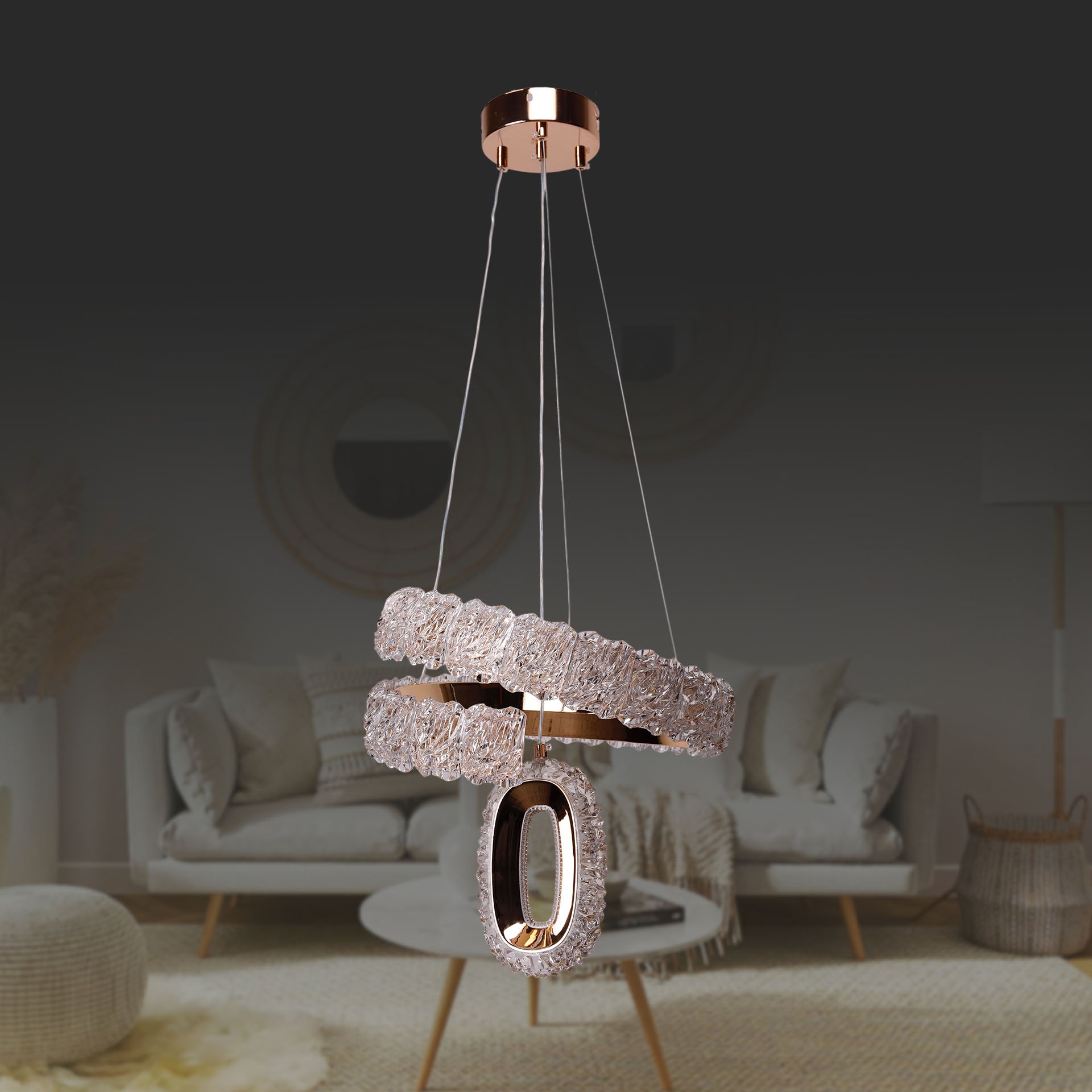 A3407-1 Altın Led Avize