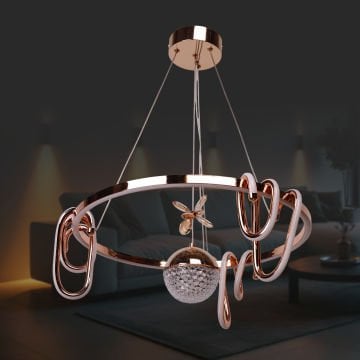 A66116A Altın Led Avize