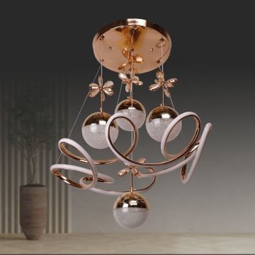 Palmiye Altın 4 Top Led Avize