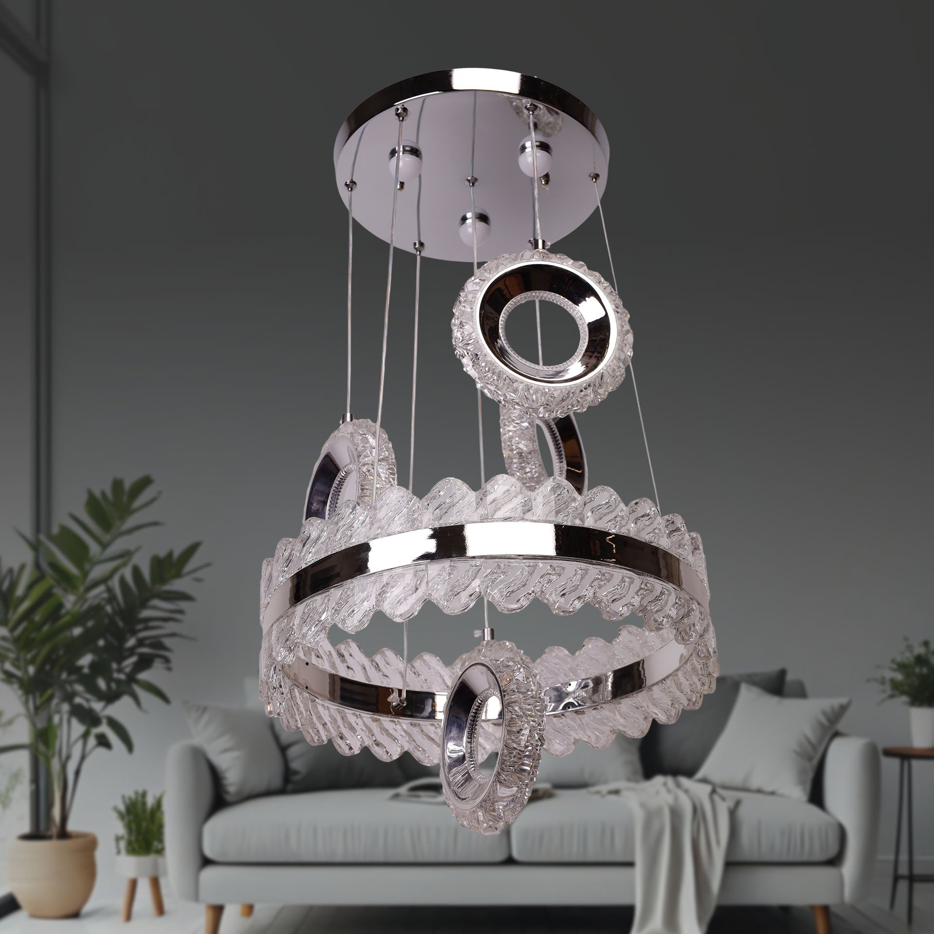 A3401-4 Krom Led Avize