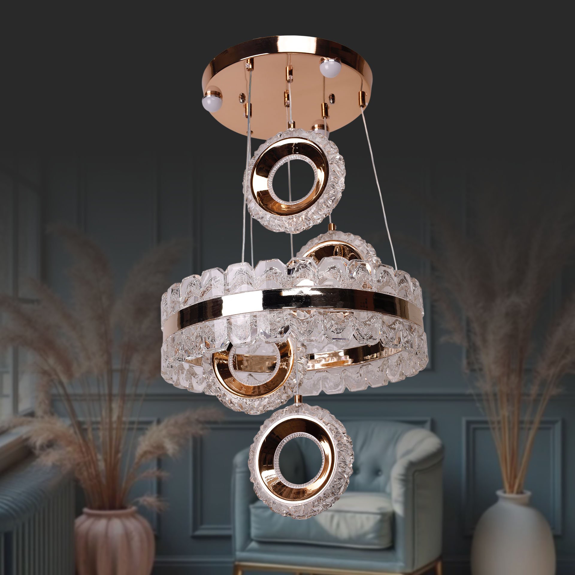 A3401-4 Altın Led Avize