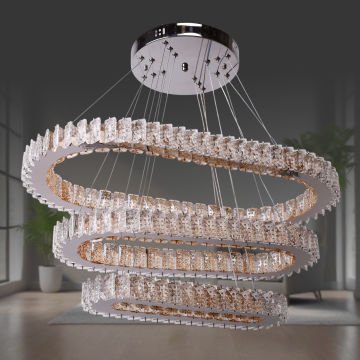 A840-3 Lü Elips Kristal Led Avize