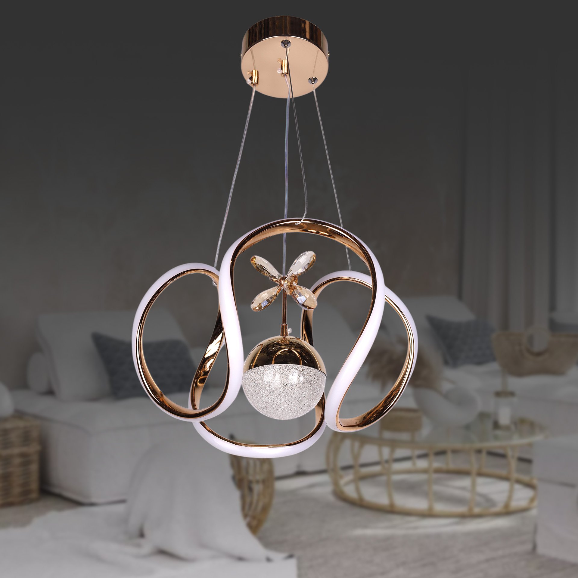 Ahtapot Küçük Altın Led Avize