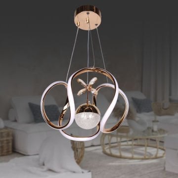 Ahtapot Küçük Altın Led Avize