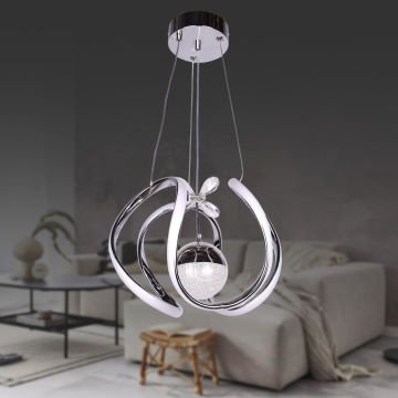 Ahtapot Küçük Krom Led Avize