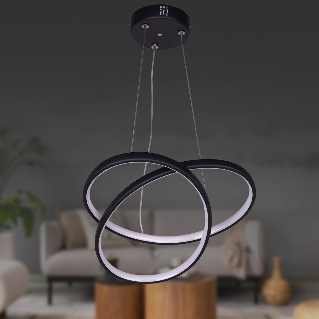 Atom Siyah 3 Renk Led Avize