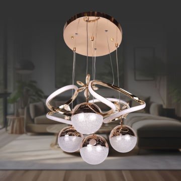 Dron Altın 4 Toplu Led Avize