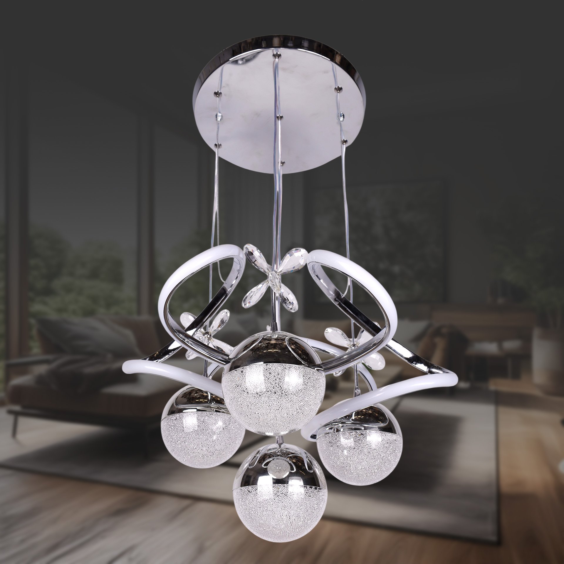 Dron Krom 4 Toplu Led Avize