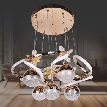 Dron Altın 5 Toplu Led Avize