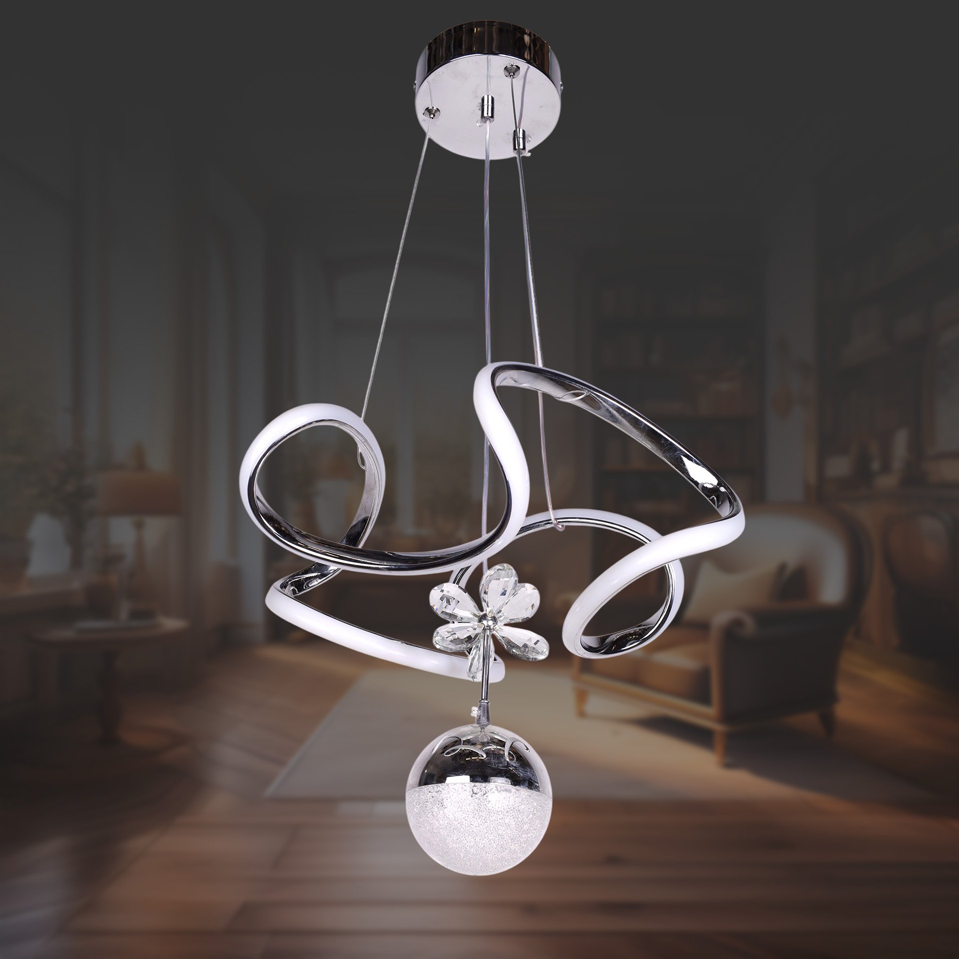 Dron Mini Krom Toplu Led Avize