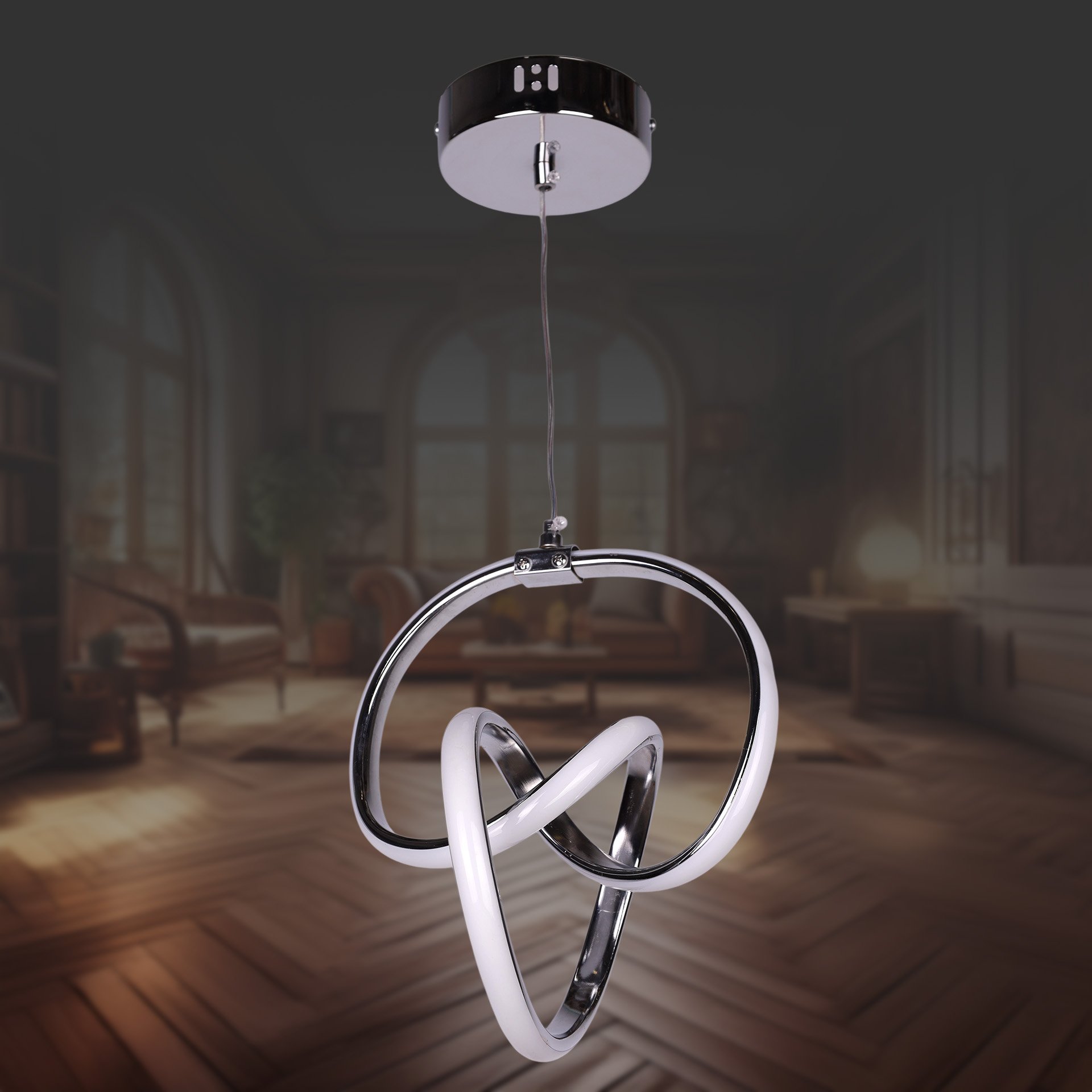 Dünya Orta Krom Led Avize