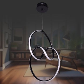 Dünya Mega Siyah Led Avize