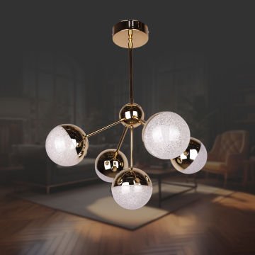 Eksen 5 Li Altın Led Avize