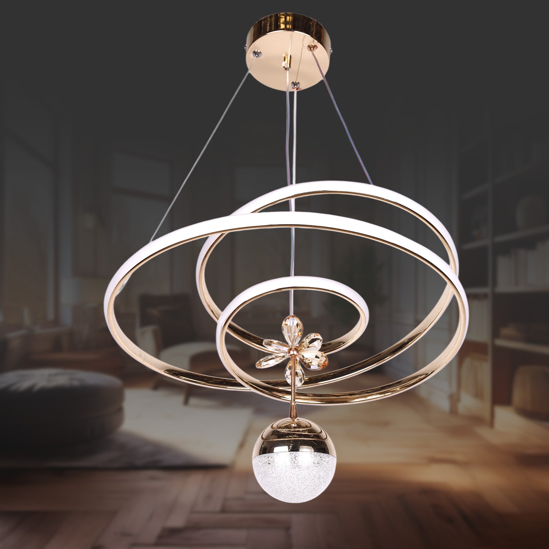 Eylül Büyük Altın Led Avize