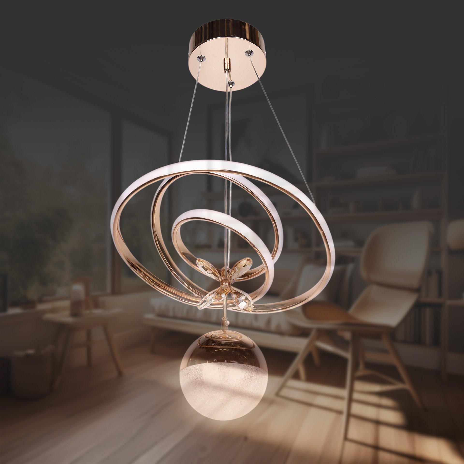 Eylül Küçük Altın Led Avize