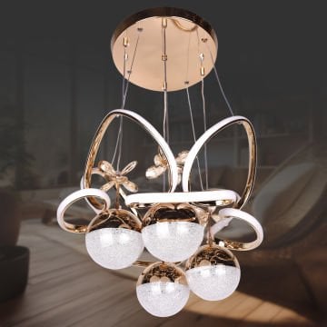 Kral Tacı Altın 4 Toplu Led Avize