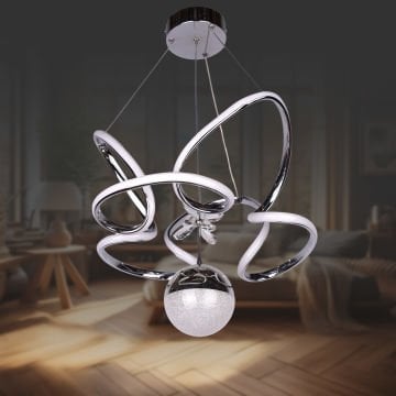 Kral Tacı Krom Tek Toplu Led Avize