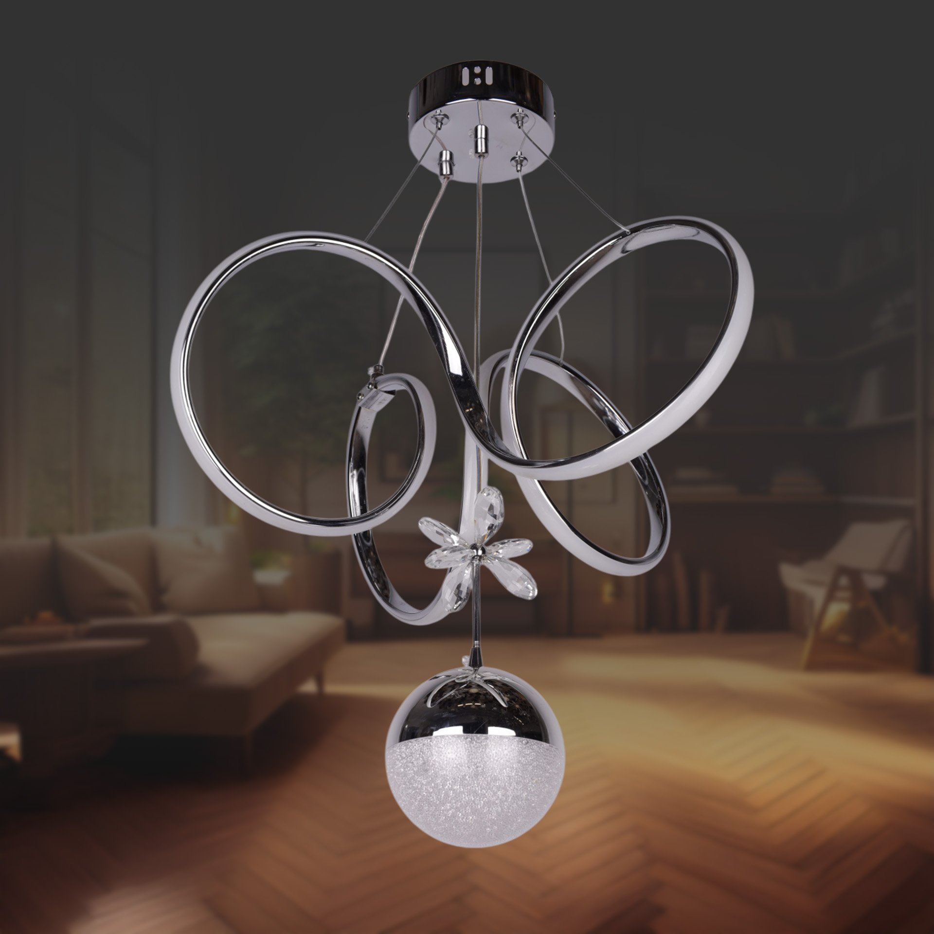 Kuğu Krom 4lü Toplu Led Avize