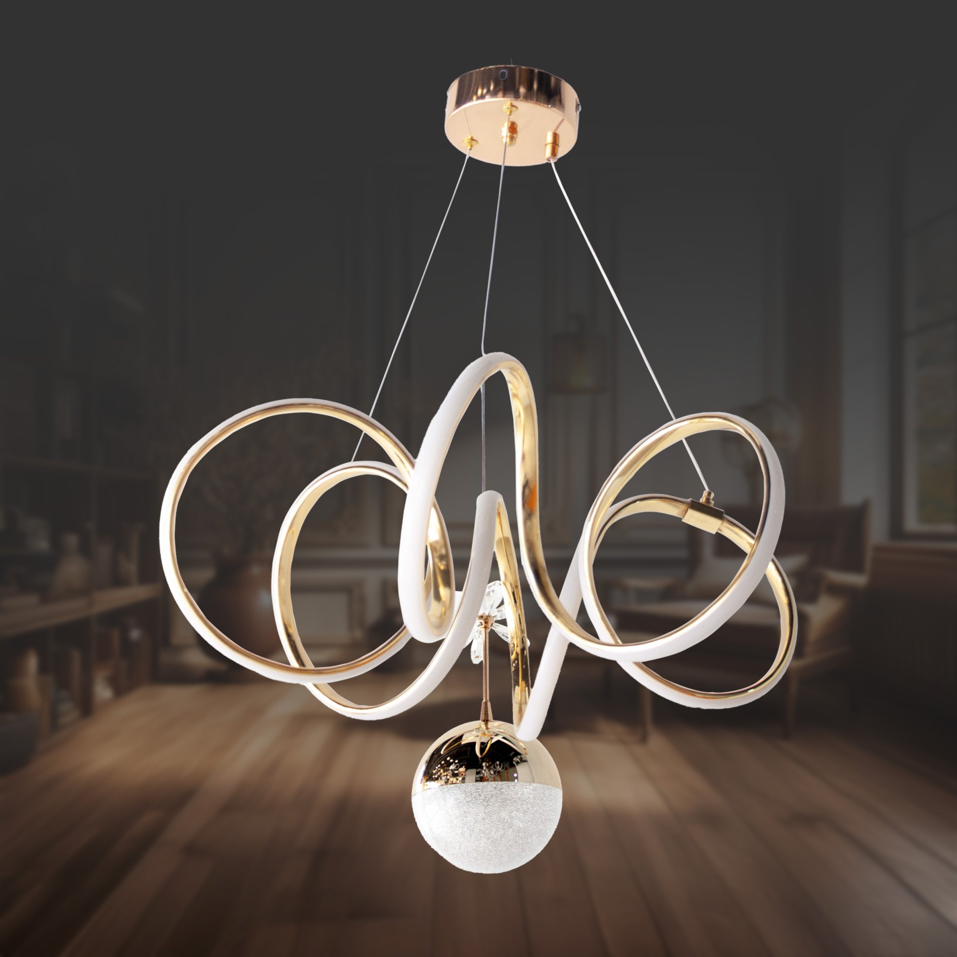 Kuğu Altın  6lı Toplu Led Avize