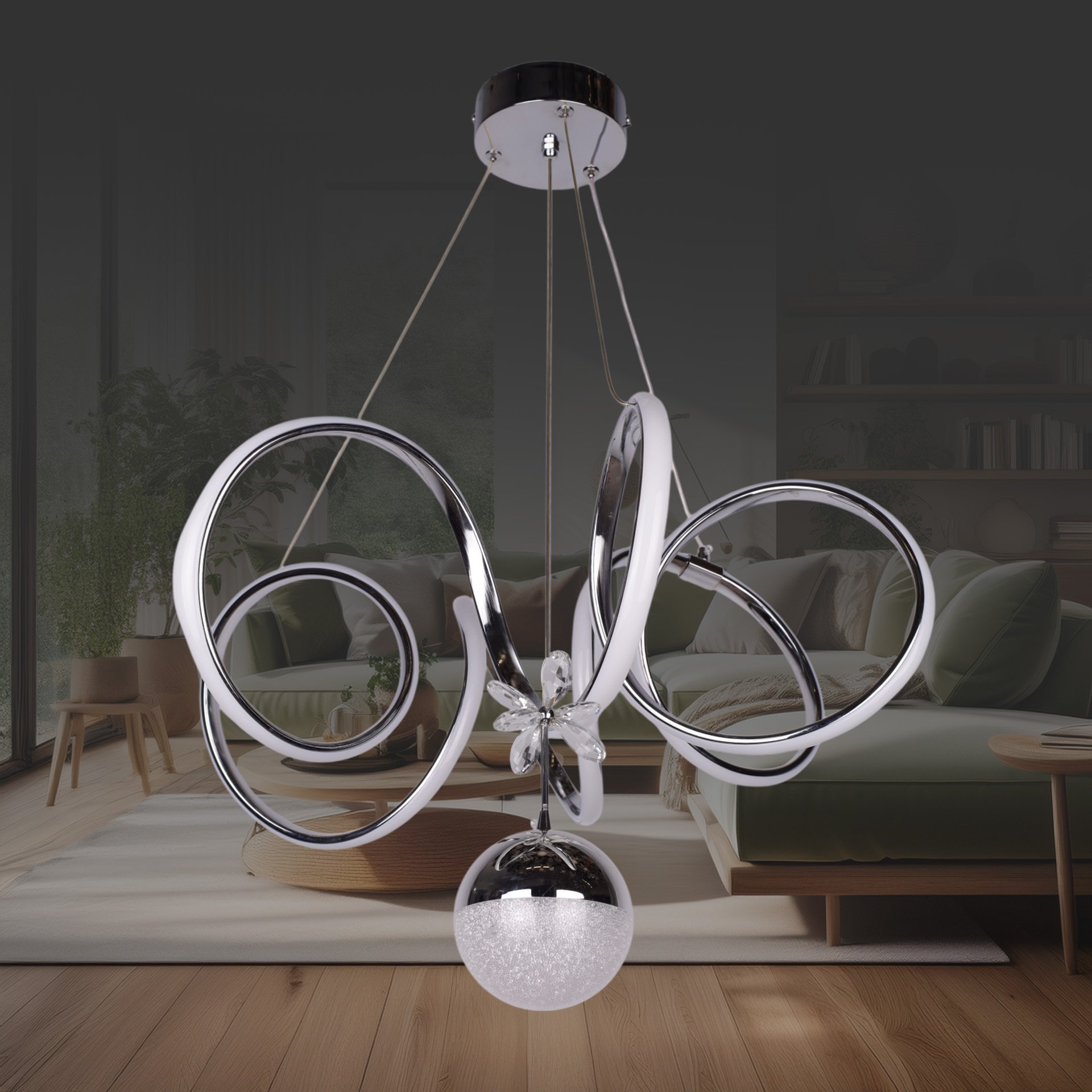 Kuğu Krom 6lı Toplu Led Avize