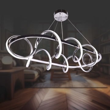 Kuzey Mega Krom Yemek Masası Led