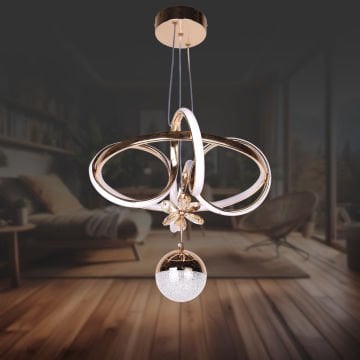 Kuzey Mini Altın Tek Toplu Led Avize