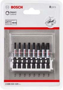 Bosch - Impact Control Serisi Vidalama Ucu 8'li T15/T20x2/T25x2/T30x2/T40 *50mm