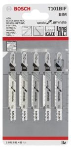 Bosch - Special Serisi Laminant İçin Özel T 101 BIF Dekupaj Testeresi Bıçağı - 5'Li Paket