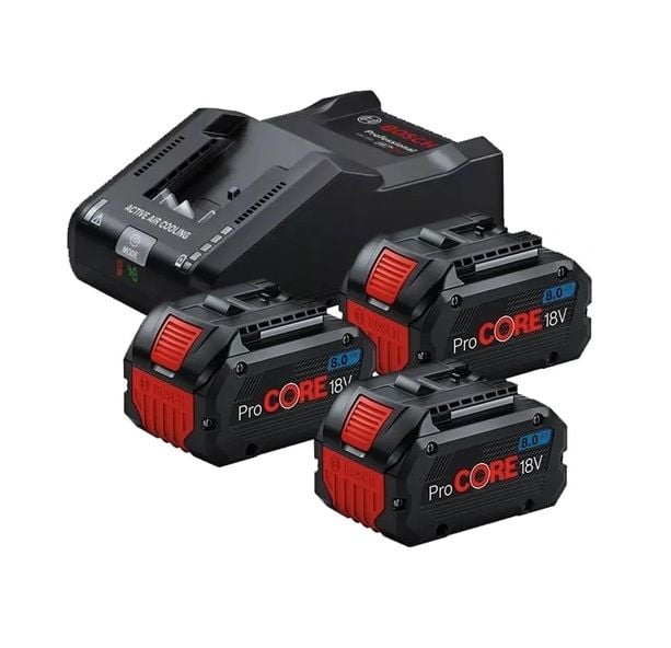 Bosch Başlangıç Seti 18V 3X8Ah Procore Akü + GAL 18V-160 C - 0615A5004Y