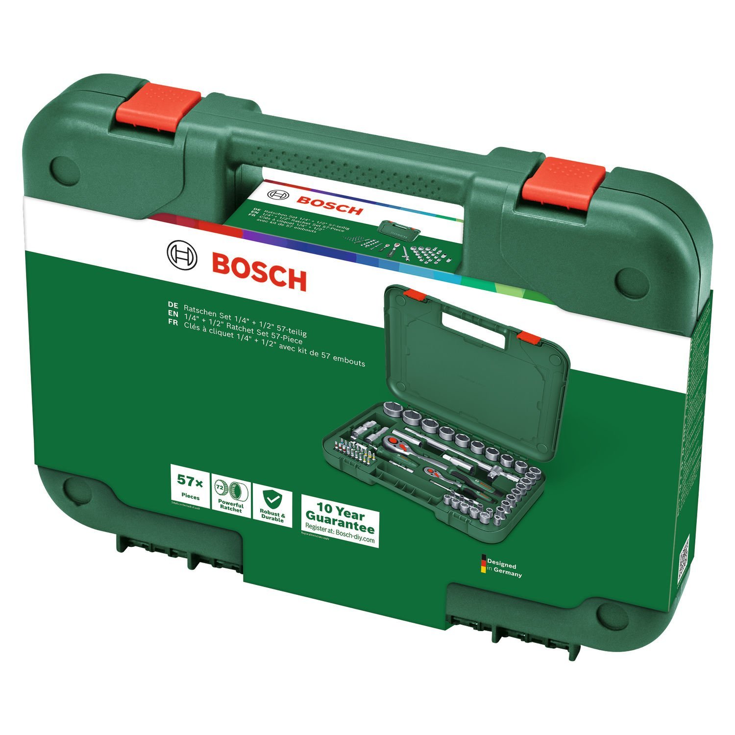 Bosch 1/4'' + 1/2'' Cırcırlı Somun Sıkma Seti (56 Parça)
