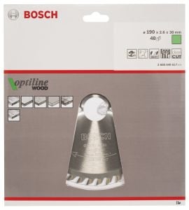 Bosch - Optiline Serisi Ahşap için Daire Testere Bıçağı 190*30 mm 48 Diş