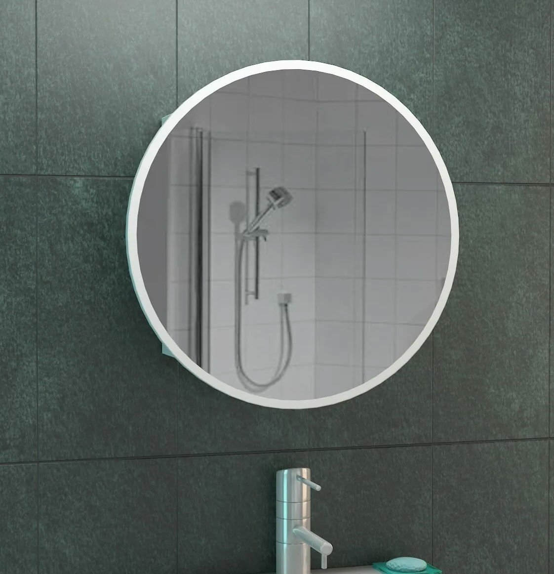Yuvarlak Aynalı Lüx Banyo dolabı