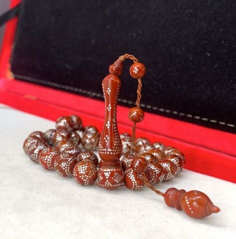 KUKA GÜMÜŞ ÇAKIMLI YUVARLAK SİSTEMLİ TESBİH