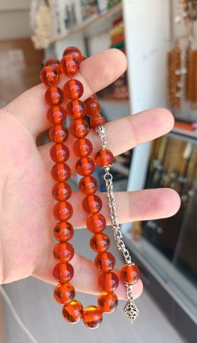 ATEŞ KEHRİBAR NAR ÇİCEĞİ RENGİ KÜRE MODEL 11*10