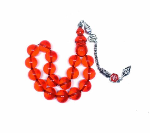 MASKOT BOY ATEŞ KEHRİBAR KIRMIZI KÜRE MODEL TESBİH