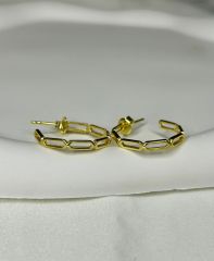 925 Ayar Gümüş Modern Halka  Küpe