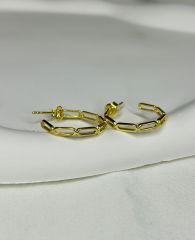 925 Ayar Gümüş Modern Halka  Küpe