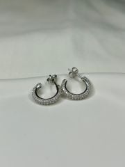 925 Ayar Gümüş Taşlı Halka Küpe