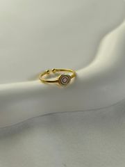 925 Ayar Gümüş Mineli Modern  Yüzük  - Ayarlanabilir
