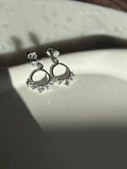 925 Ayar Gümüş Taşlı  Modern Küpe