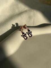 925 Ayar Gümüş Minik Taşlı Melek Figürlü Küpe