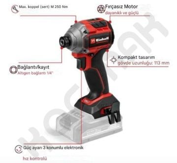 Einhell Tp-Cı 18/250-C Li BL Akülü Darbeli Vidalama + 18V 4Ah Starter Kit