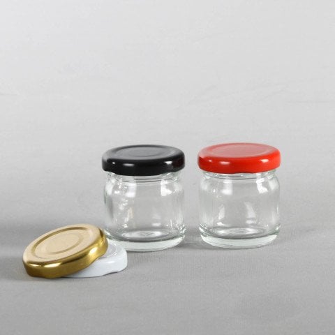 40 cc 105 Adet Kapaklı Minik Cam Kavanoz