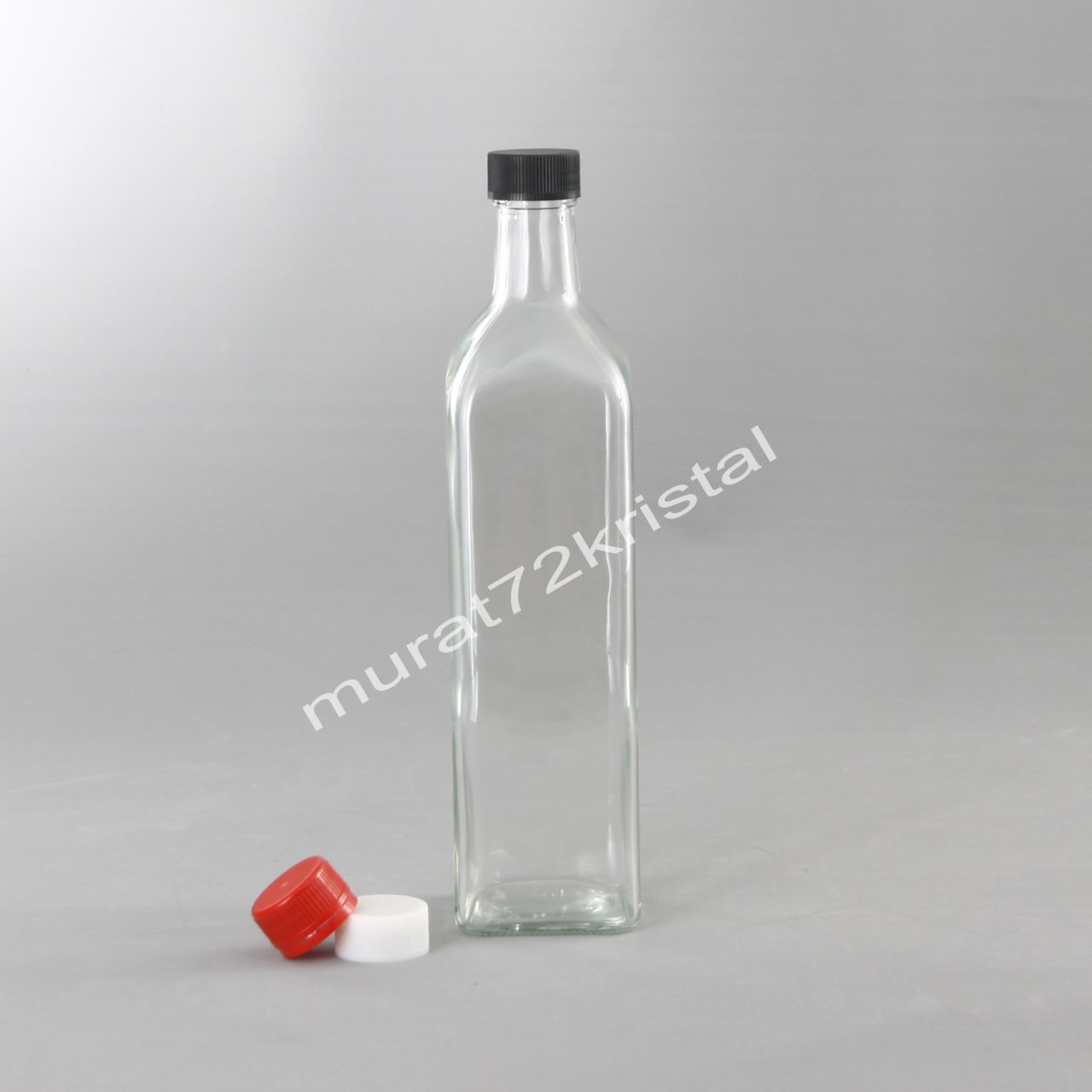 750cc Köşeli 53 Adet Cam Şişe ÇevirmeKapak