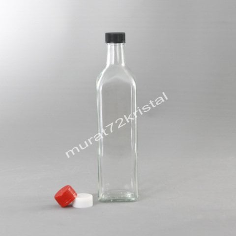 750cc Köşeli 53 Adet Cam Şişe ÇevirmeKapak