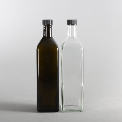 1 Litre 40 Adet Koyu Renk Marasca /Köşeli Şişe Çevirme Kapaklı