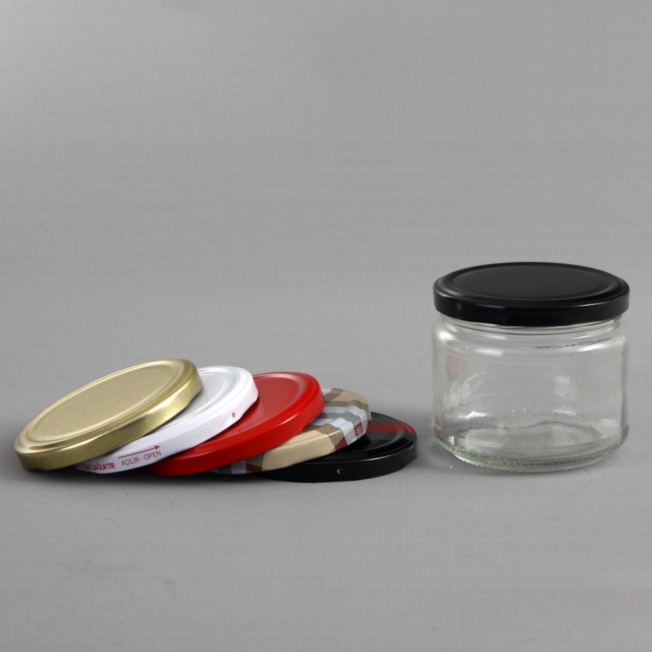 300cc (330cc) 120 Adet Kapaklı Cam Kavanoz(tatlı kavanozu)