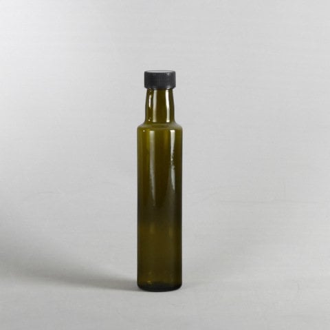 250cc Koyu Renk Dorika Silindir Çevirme Kapaklı Cam Şişe 96 Adet