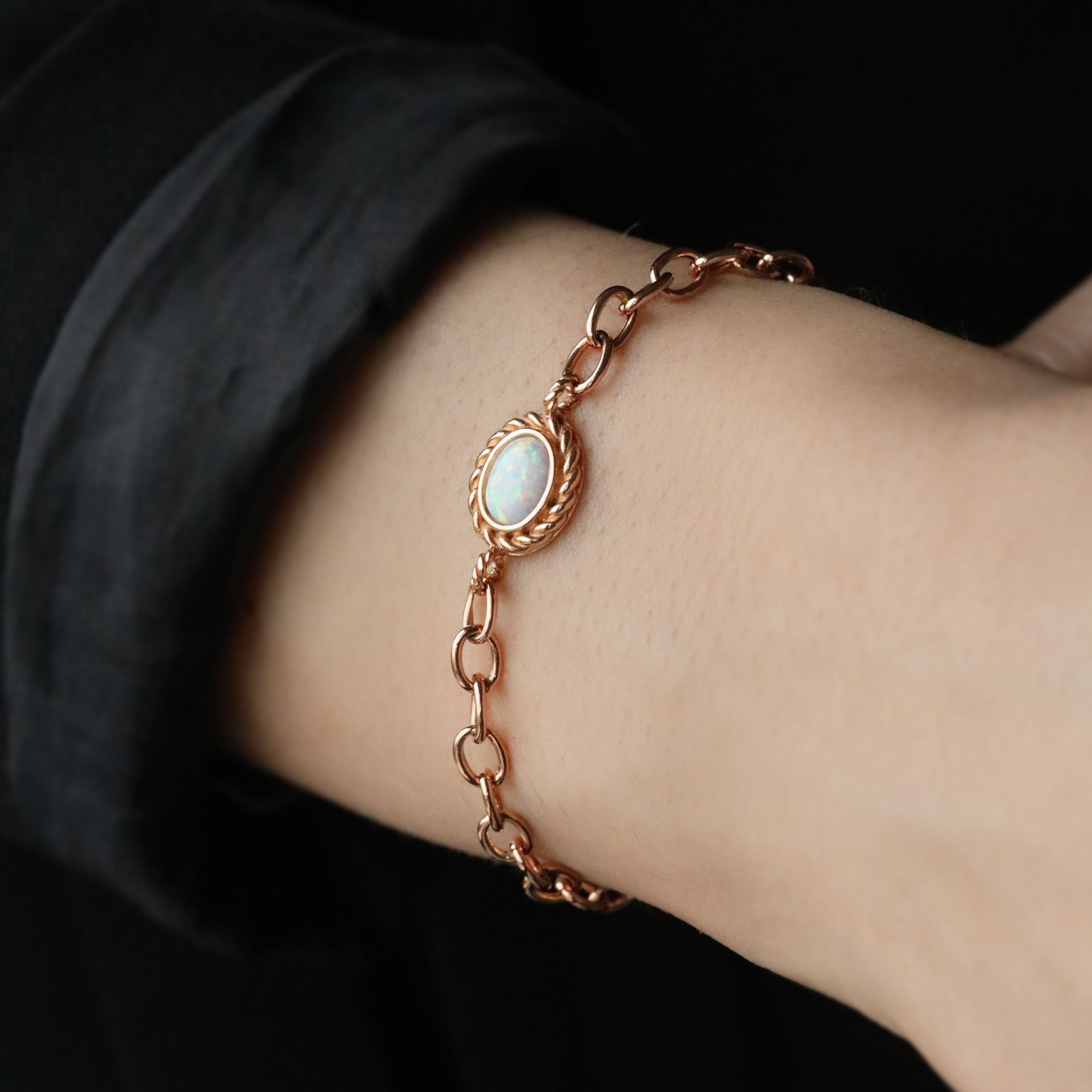 Opal Taşlı Altın Bileklik