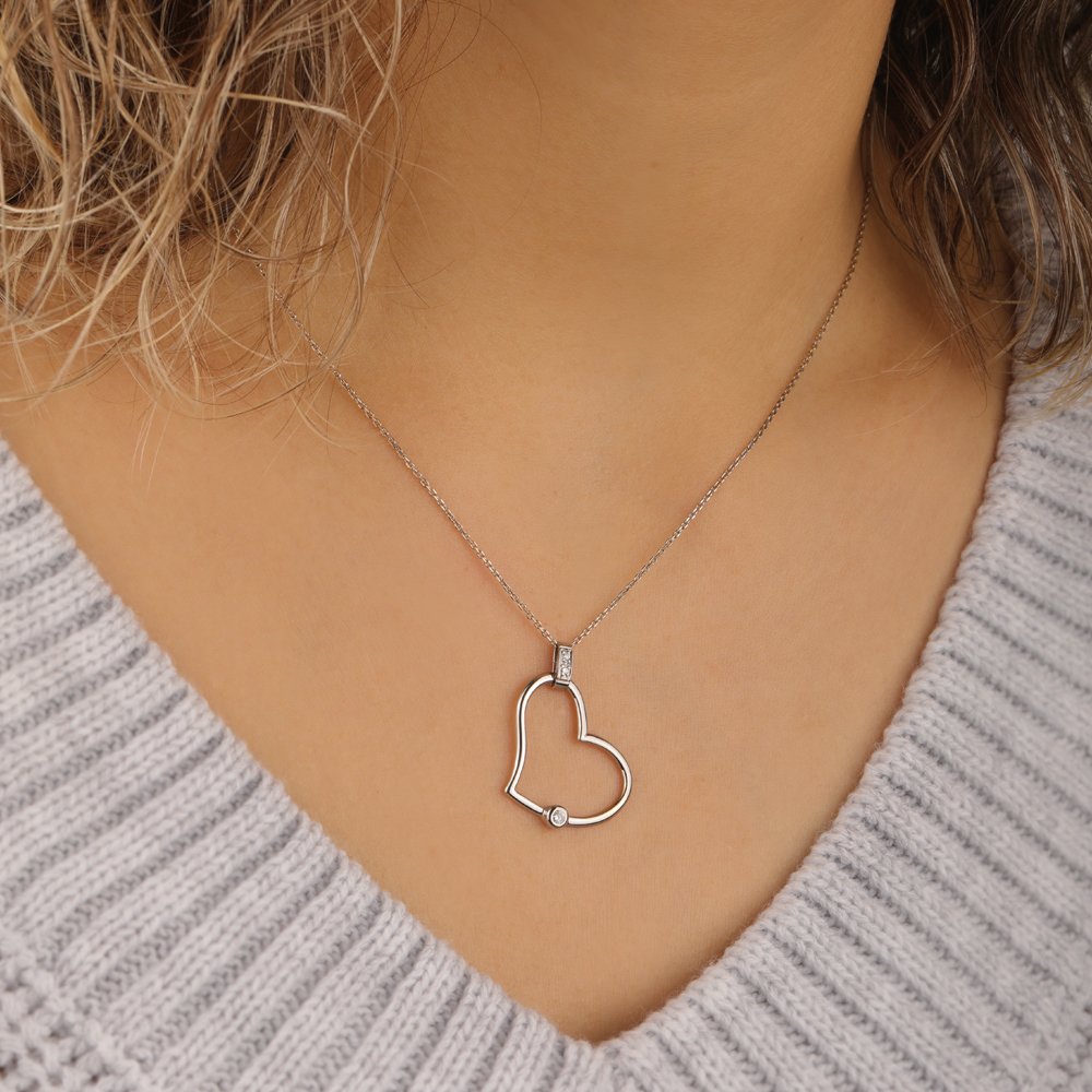0.10 Ct. Kalpli  Pırlanta Kolye